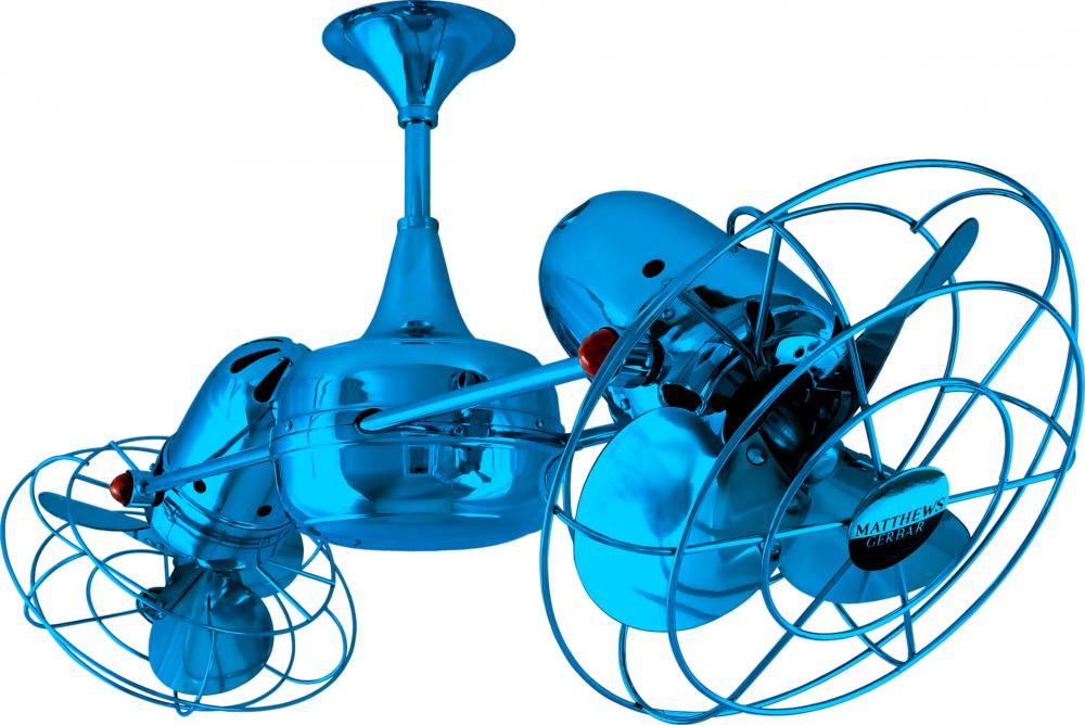 Duplo Dinamico - Rotational Ceiling Fan - Agua Marinha Finish - Metal Blades