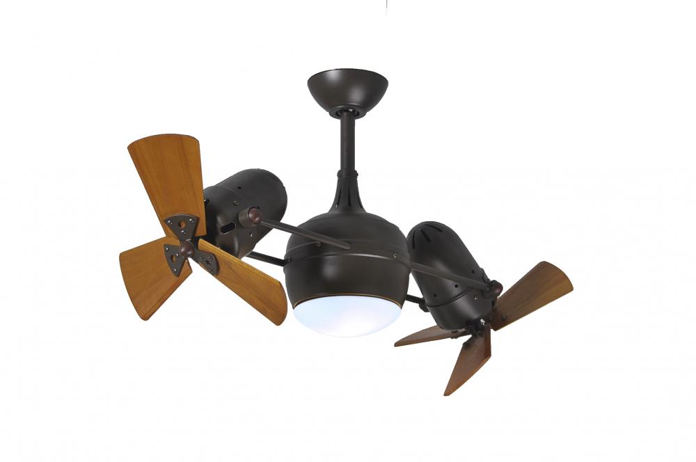 Dagny LK - Rotational Ceiling Fan - Integrated LED - Textured Bronze Finish - Mahogany Tone Blades