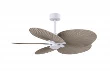 Matthews Fan Company AKTP-MWH-GA - Alessandra Tropical 5-blade ceiling fan in Matte White and Gray Ash Tone blades.