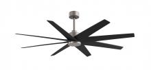 Matthews Fan Company AN-BN-BK-64 - Ariella 8-blade ceiling fan in Brushed Nickel and Matte Black blades