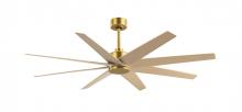 Matthews Fan Company AN-BRBR-LM-64 - Ariella 8-blade ceiling fan in Brushed Brass and Light Maple Tone blades