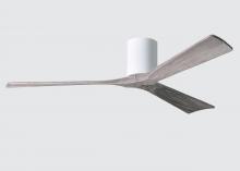 Matthews Fan Company IR3H-WH-BW-60 - Irene-3H - Three Blade Flush Mount Paddle Fan - 60" - Gloss White Finish - Barn Wood Tone Blades