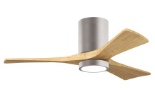 Matthews Fan Company IR3HLK-BN-LM-42 - Irene-3HLK - 42" Three Blade Flush Mount Paddle Fan - 5CCT Integrated LED - Brushed Nickel Finis