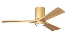 Matthews Fan Company IR3HLK-LM-LM-52 - Irene-3HLK-52" Three Blade Flush Mount Paddle Fan-5CCT Integrated LED-B Light Maple Tone Finish