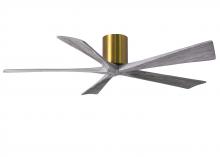 Matthews Fan Company IR5H-BRBR-BW-60 - Irene-5H - 60" Five Blade Flush Mount Paddle Fan - Brushed Brass Finish - Barn Wood Tone Blades
