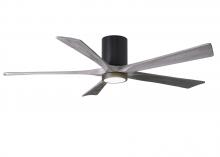 Matthews Fan Company IR5HLK-BK-BW-60 - Irene-5HLK-60" Five Blade Flush Mount Paddle Fan-5CCT Integrated LED-Matte Black Finish