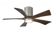 Matthews Fan Company IR5HLK-BN-WA-42 - IR5HLK five-blade flush mount paddle fan in Brushed Nickel finish with 42” solid walnut tone bla