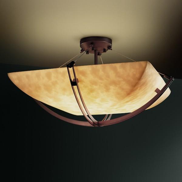 24" LED Semi-Flush Bowl w/ Crossbar