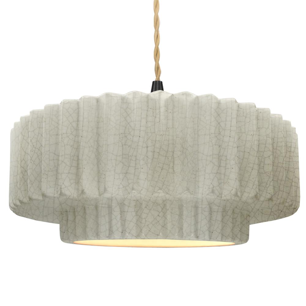 Large Tier Pleated 1-Light Pendant