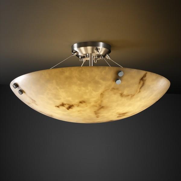 18" Semi-Flush Bowl w/ Pair Cylindrical Finials