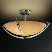 Justice Design Group CLD-9712-35-NCKL-LED5-5000 - 24" LED Semi-Flush Bowl w/ Crossbar