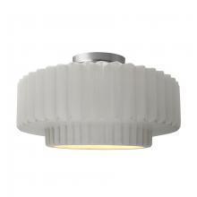 Justice Design Group CER-6375-BIS-NCKL - Large Tier Pleated Semi-Flush