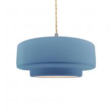 Justice Design Group CER-6543-SKBL-NCKL-BEIG-TWST - Medium Tier 1-Light Pendant