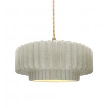 Justice Design Group CER-6553-CRK-BRSS-BEIG-TWST - Medium Tier Pleated 1-Light Pendant