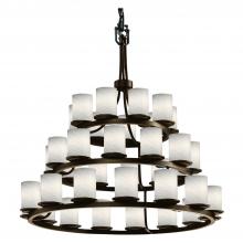 Justice Design Group FSN-8712-10-WEVE-DBRZ-LED36-25200 - Dakota 36-Light 3-Tier Ring LED Chandelier