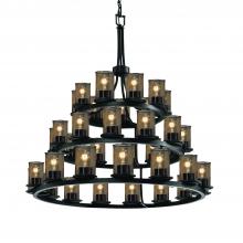 Justice Design Group MSH-8712-10-MBLK - Dakota 36-Light 3-Tier Ring Chandelier