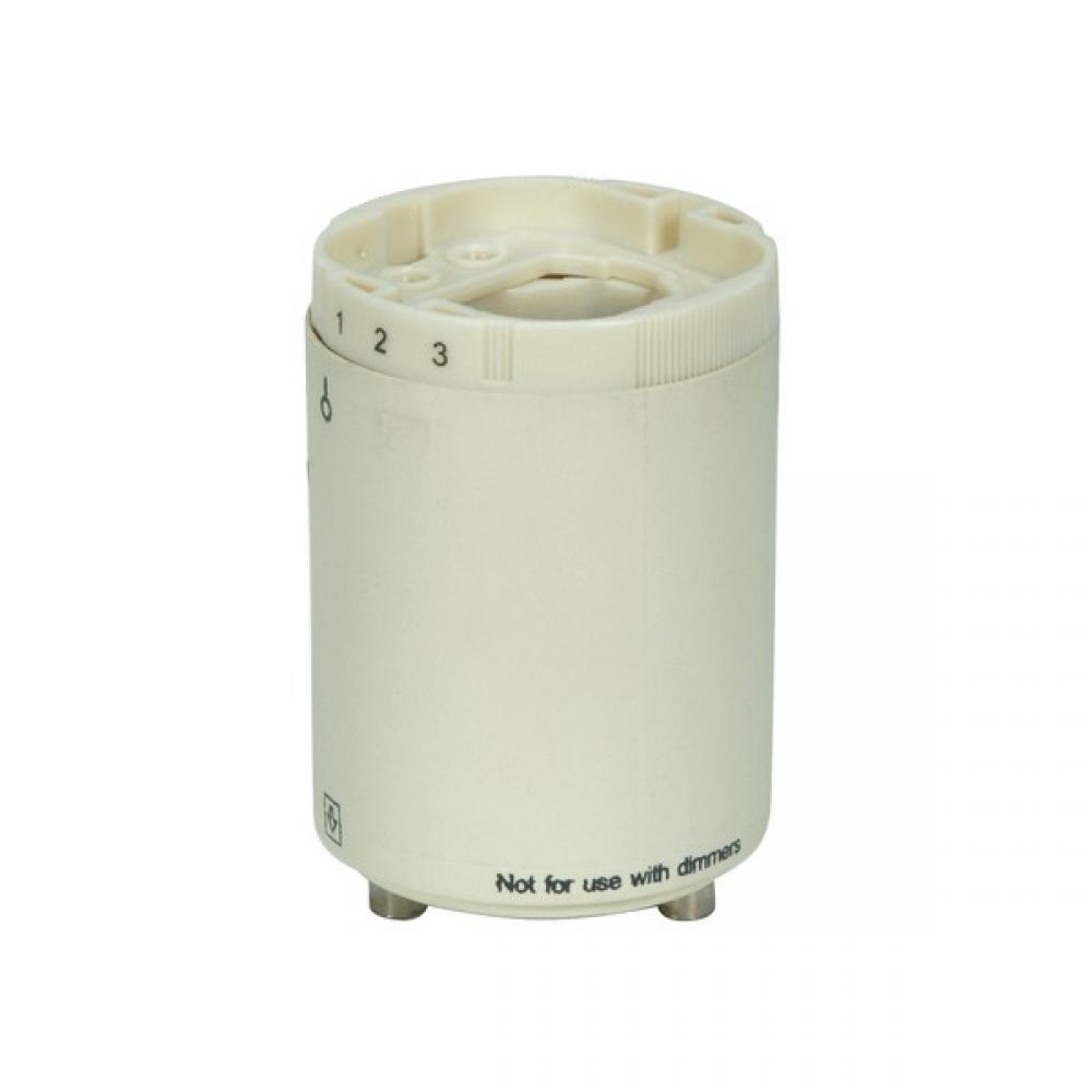 Smooth Phenolic Self-Ballasted CFL Lampholder; 277V, 60Hz, 0.20A; 18W G24q-2 And GX24q-2; 2"