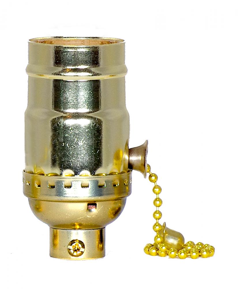 On-Off Pull Chain Socket; 1/4 IPS; Aluminum; Brite Gilt Finish; 660W; 250V