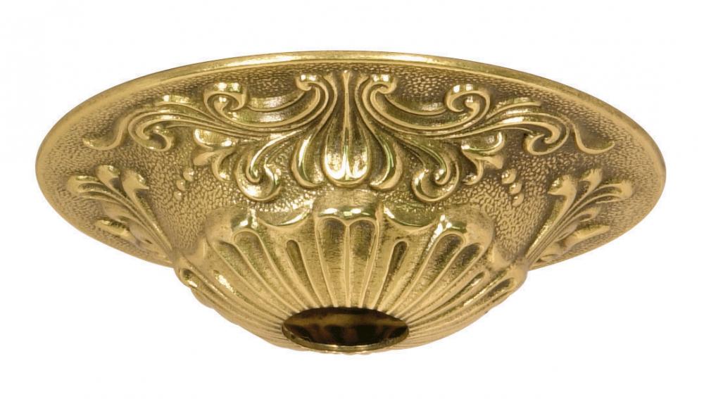 Cast Brass Canopy; Polished Brass Finish; 5-1/2" Diameter; 1-1/16" Center Hole; 1-1/2"