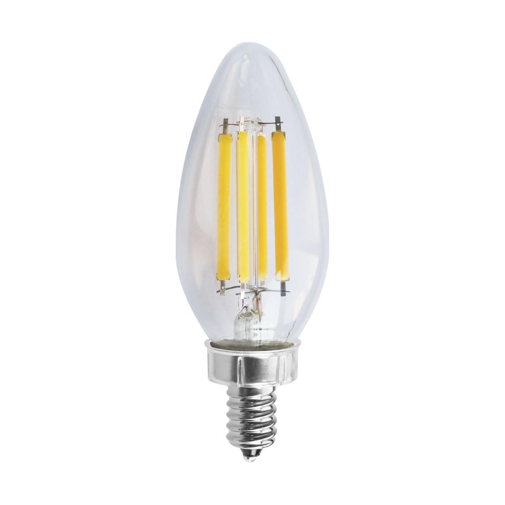 8 Watt C11 LED; Clear; Candelabra base; 3000K; 90 CRI; 760 Lumens; 120 Volt