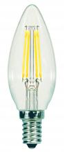 Satco Products Inc. S9960 - 5.5 Watt B11 LED; Clear; Candelabra base; 2700K; 500 Lumens; 120 Volt