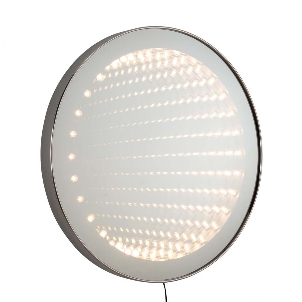 Carnival 36" Round LED Infinity Mirror, Polished Chrome