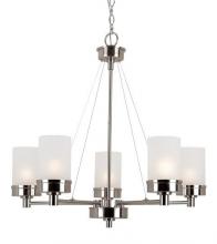 Trans Globe 70338 BN - Fusion Collection, 5-Light Shaded Single Tier Chandelier with Chain