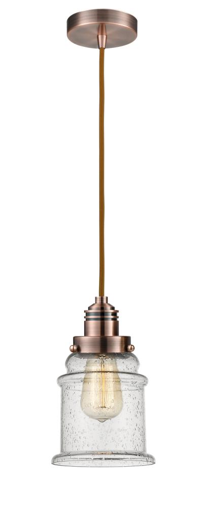 Winchester - 1 Light - 8 inch - Antique Copper - Cord hung - Mini Pendant