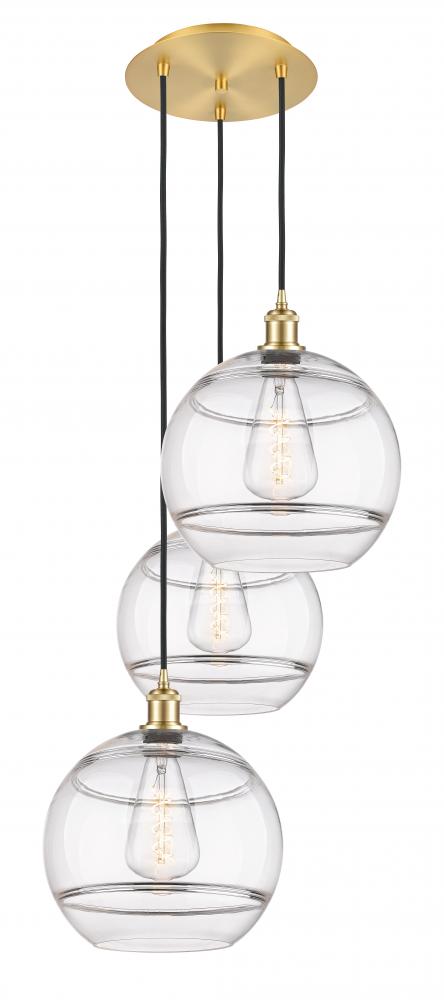 Rochester - 3 Light - 19 inch - Satin Gold - Cord hung - Multi Pendant