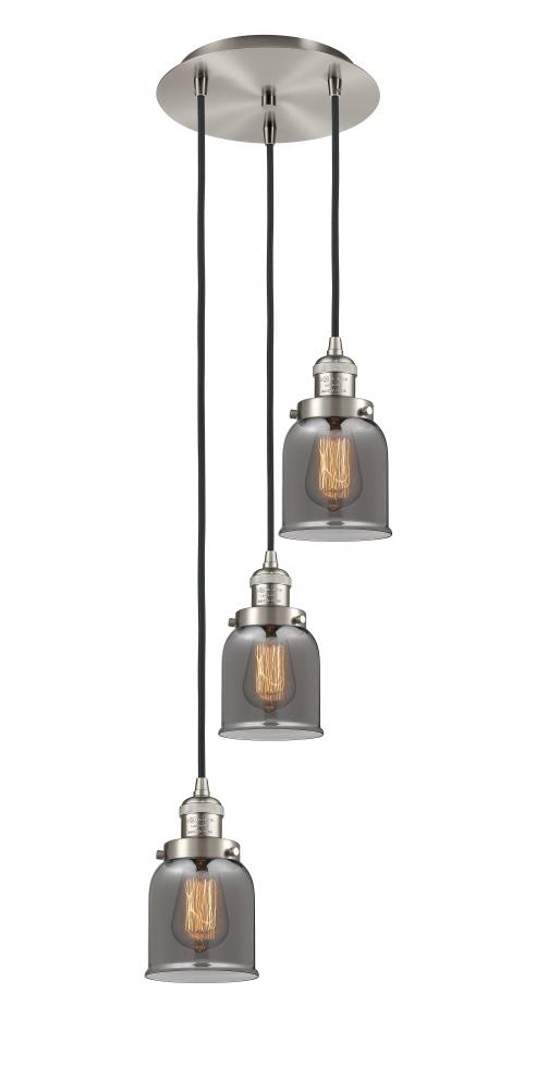 Cone - 3 Light - 12 inch - Brushed Satin Nickel - Cord hung - Multi Pendant