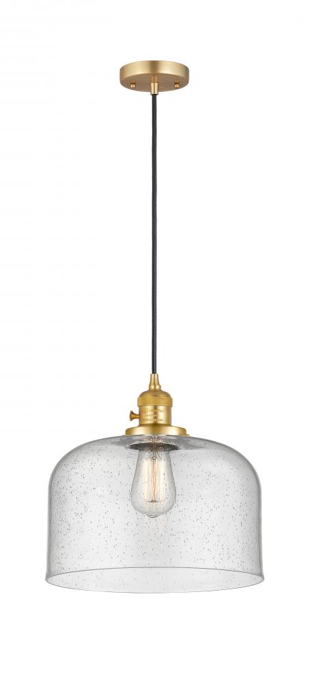 Bell - 1 Light - 12 inch - Satin Gold - Cord hung - Mini Pendant