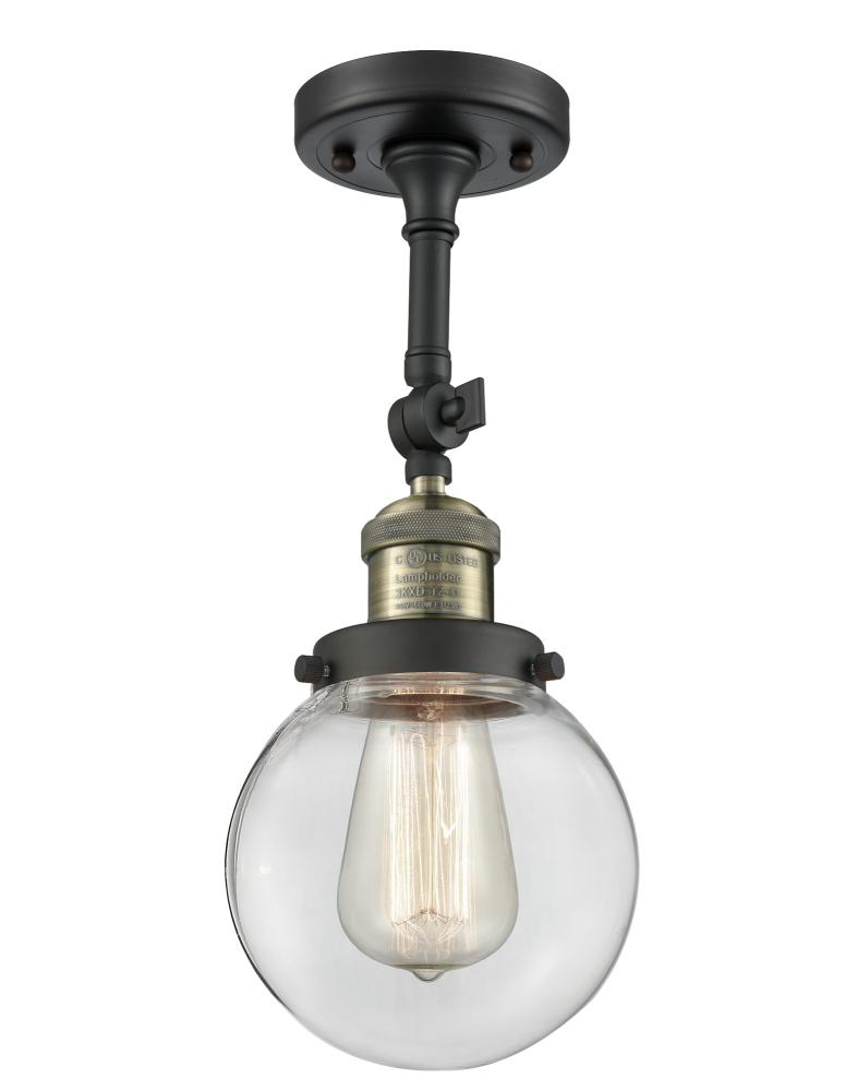 Beacon - 1 Light - 6 inch - Black Antique Brass - Semi-Flush Mount