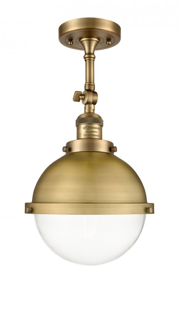 Hampden - 1 Light - 9 inch - Brushed Brass - Semi-Flush Mount