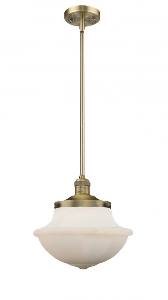 Oxford - 1 Light - 12 inch - Brushed Brass - Stem Hung - Mini Pendant