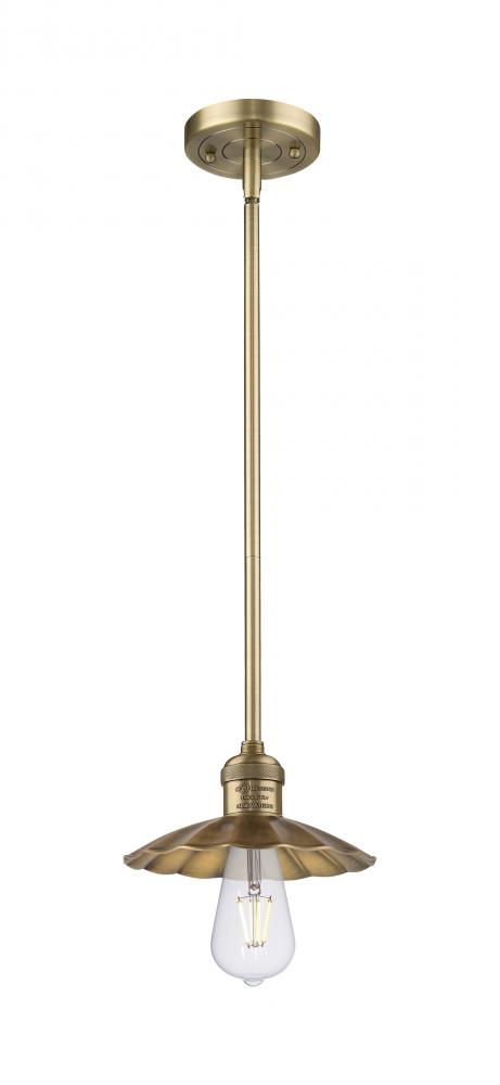 Scallop - 1 Light - 8 inch - Brushed Brass - Mini Pendant