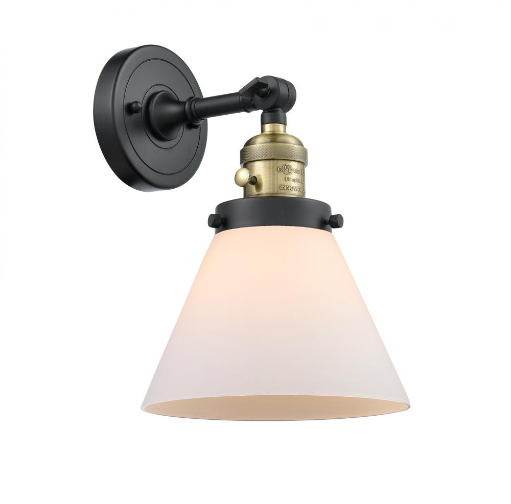 Cone - 1 Light - 8 inch - Black Antique Brass - Adjustable Sconce