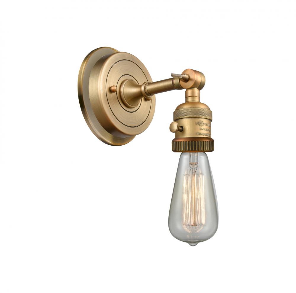 Bare Bulb - 1 Light - 5 inch - Brushed Brass - Sconce