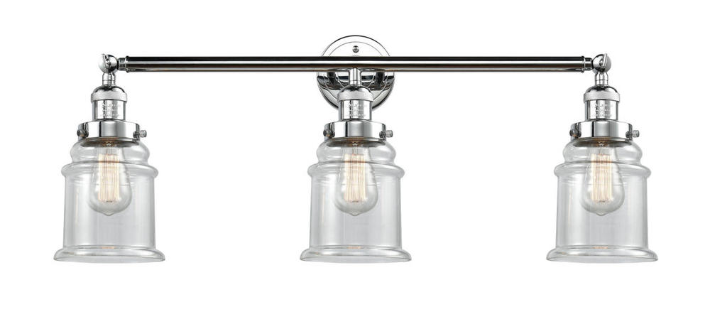 Canton - 3 Light - 30 inch - Polished Chrome - Bath Vanity Light