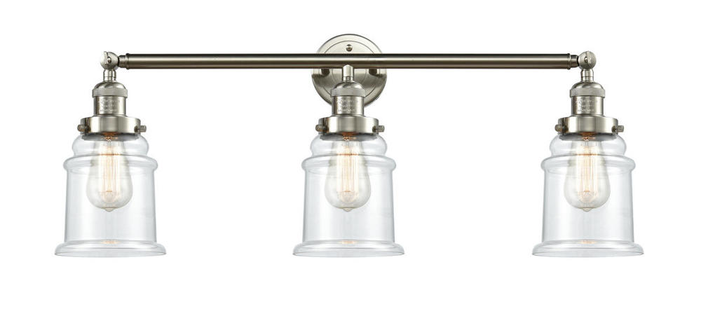 Canton - 3 Light - 30 inch - Brushed Satin Nickel - Bath Vanity Light