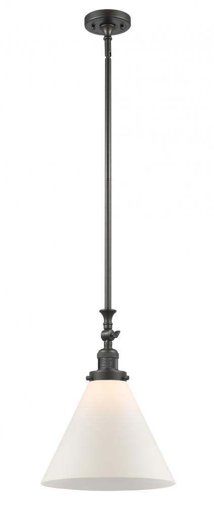 Cone - 1 Light - 12 inch - Oil Rubbed Bronze - Stem Hung - Adjustable Mini Pendant