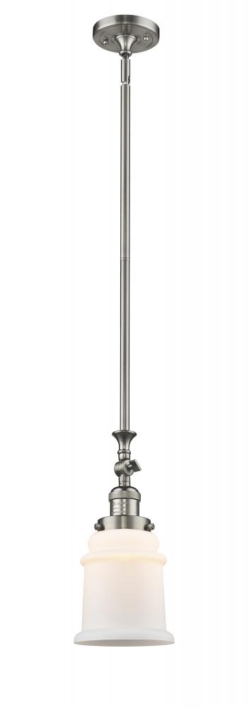 Canton - 1 Light - 6 inch - Brushed Satin Nickel - Stem Hung - Mini Pendant