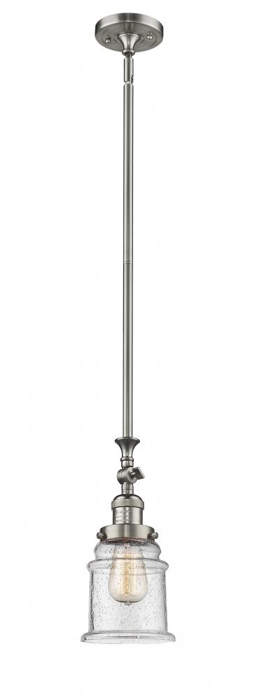 Canton - 1 Light - 6 inch - Brushed Satin Nickel - Stem Hung - Mini Pendant