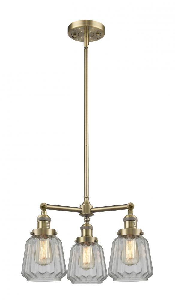 Chatham - 3 Light - 24 inch - Antique Brass - Stem Hung - Chandelier