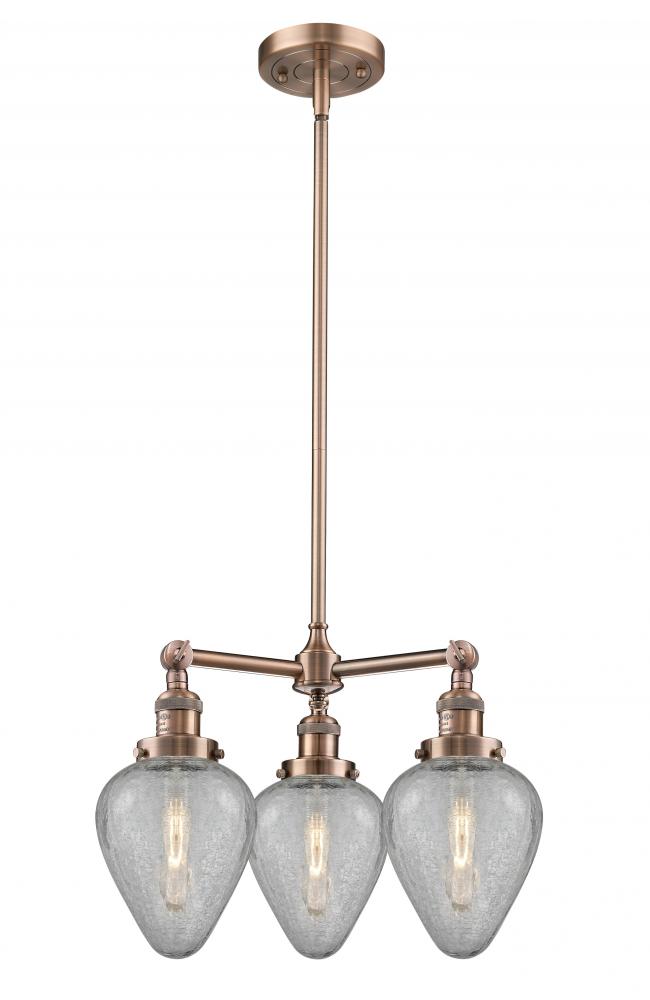 Geneseo - 3 Light - 26 inch - Antique Copper - Stem Hung - Chandelier