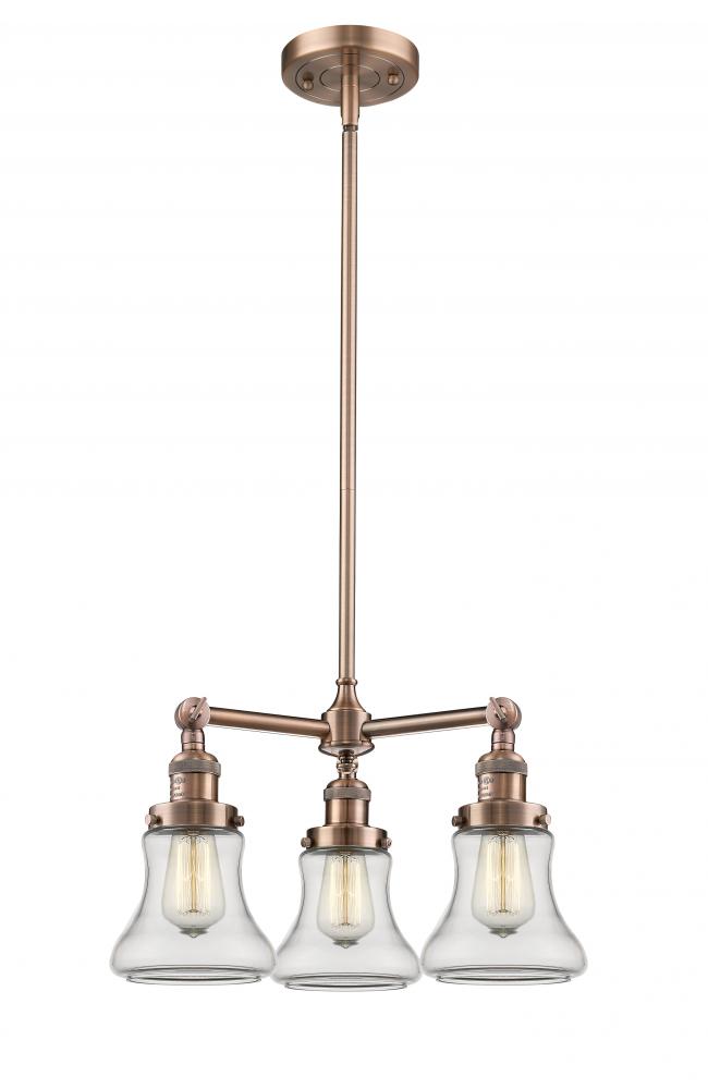 Bellmont - 3 Light - 18 inch - Antique Copper - Stem Hung - Chandelier