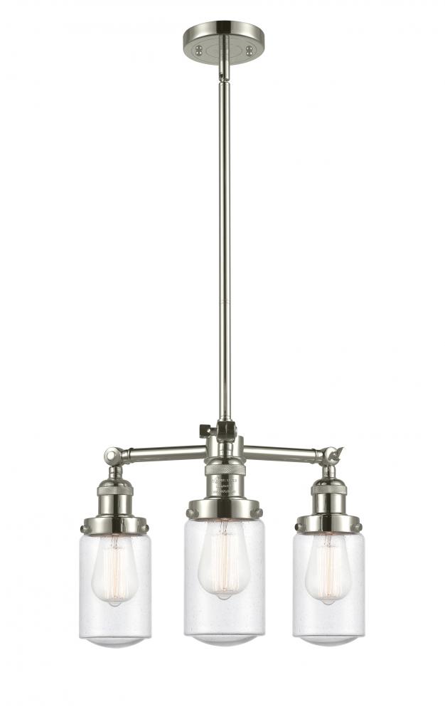 Dover - 3 Light - 17 inch - Polished Nickel - Stem Hung - Chandelier