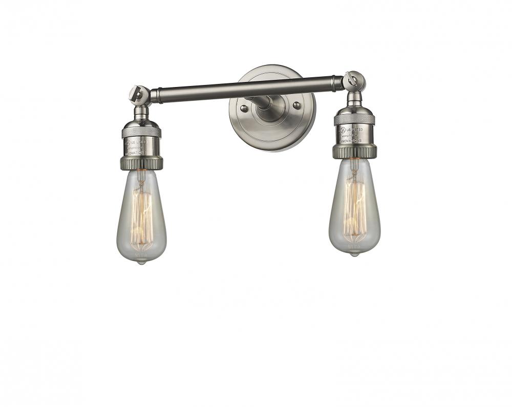 Bare Bulb - 2 Light - 11 inch - Brushed Satin Nickel - Bath Vanity Light