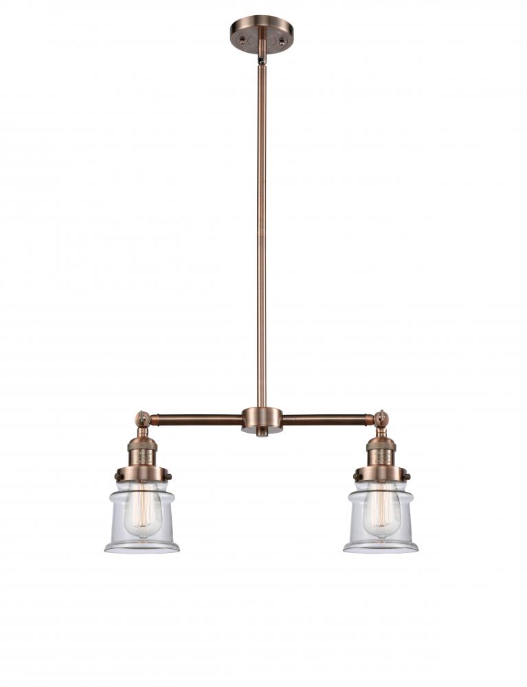 Canton - 2 Light - 21 inch - Antique Copper - Stem Hung - Island Light