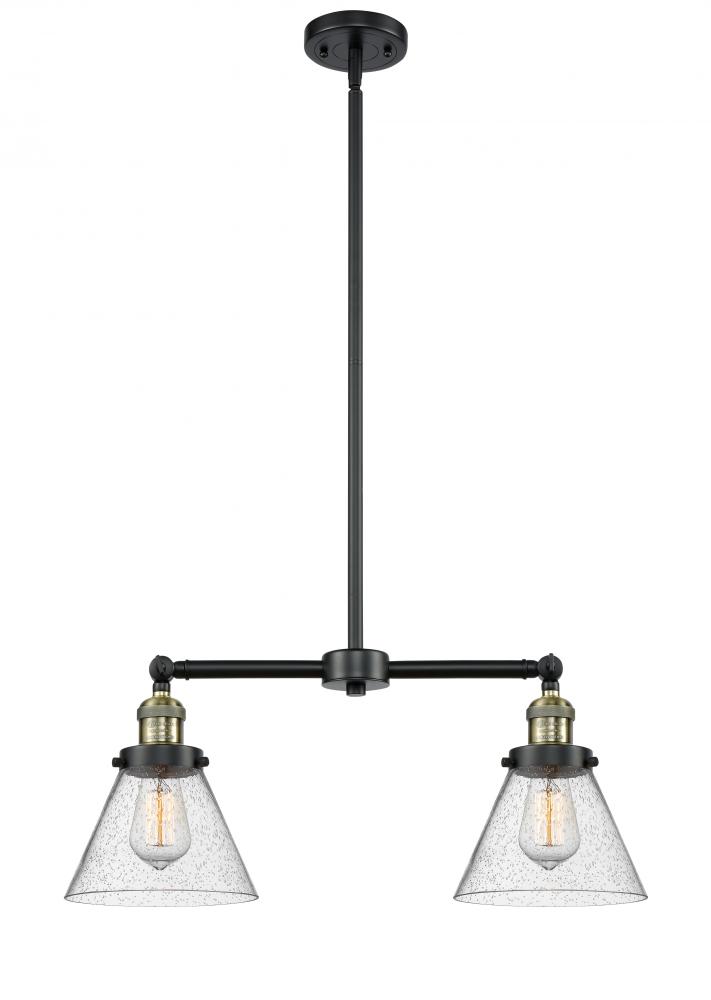 Cone - 2 Light - 21 inch - Black Antique Brass - Stem Hung - Island Light