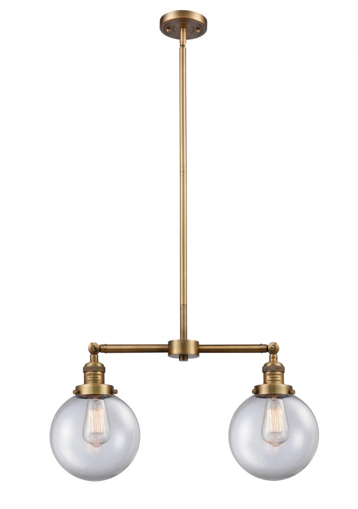 Beacon - 2 Light - 25 inch - Brushed Brass - Stem Hung - Island Light